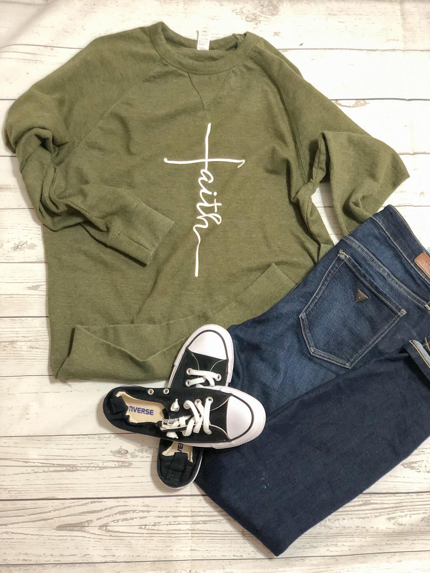 Faith Crew Neck Sweat Shirt