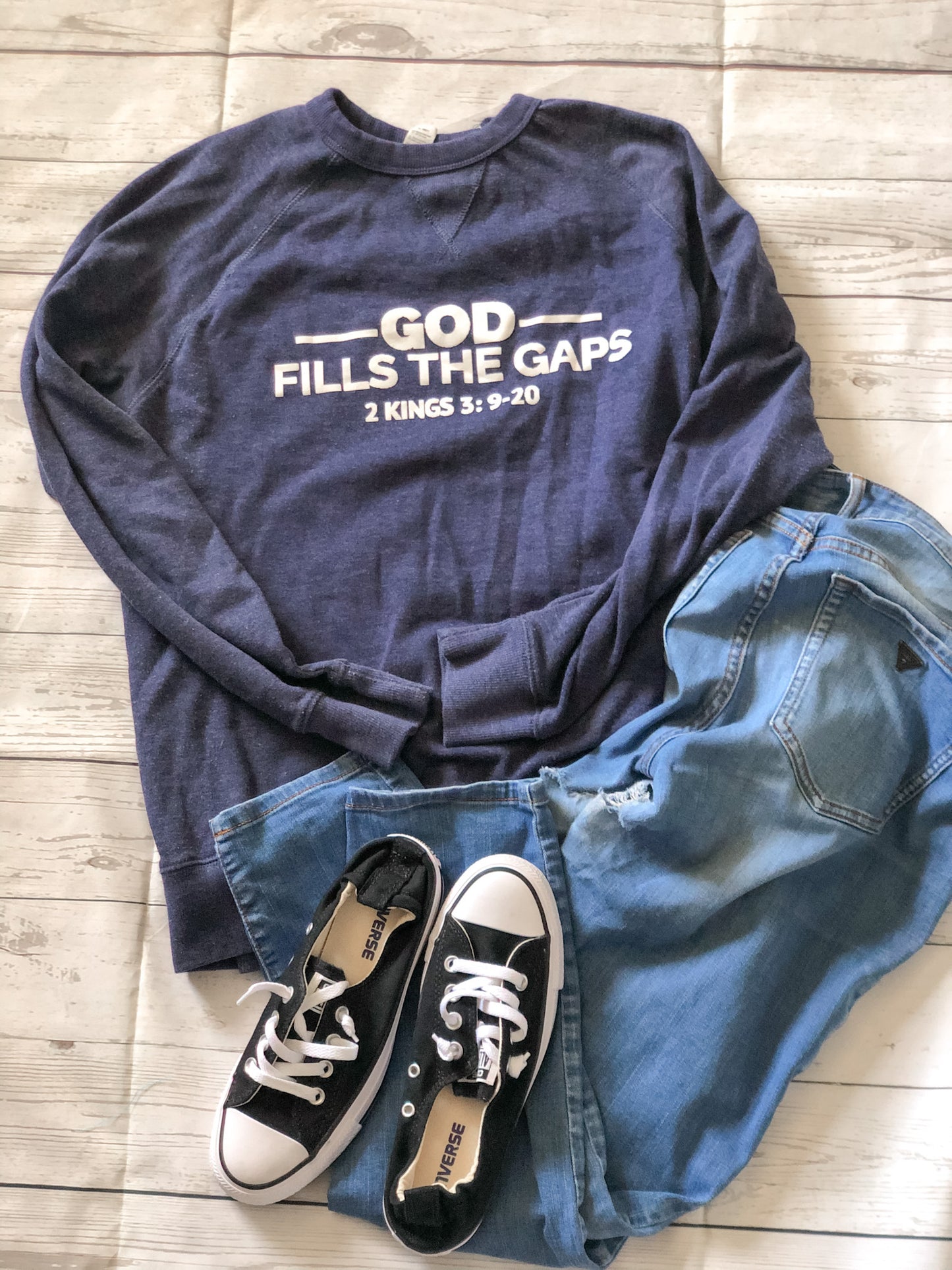 God Fills the Gaps 2 Kings 3:9-20 Crew Neck Sweat Shirt