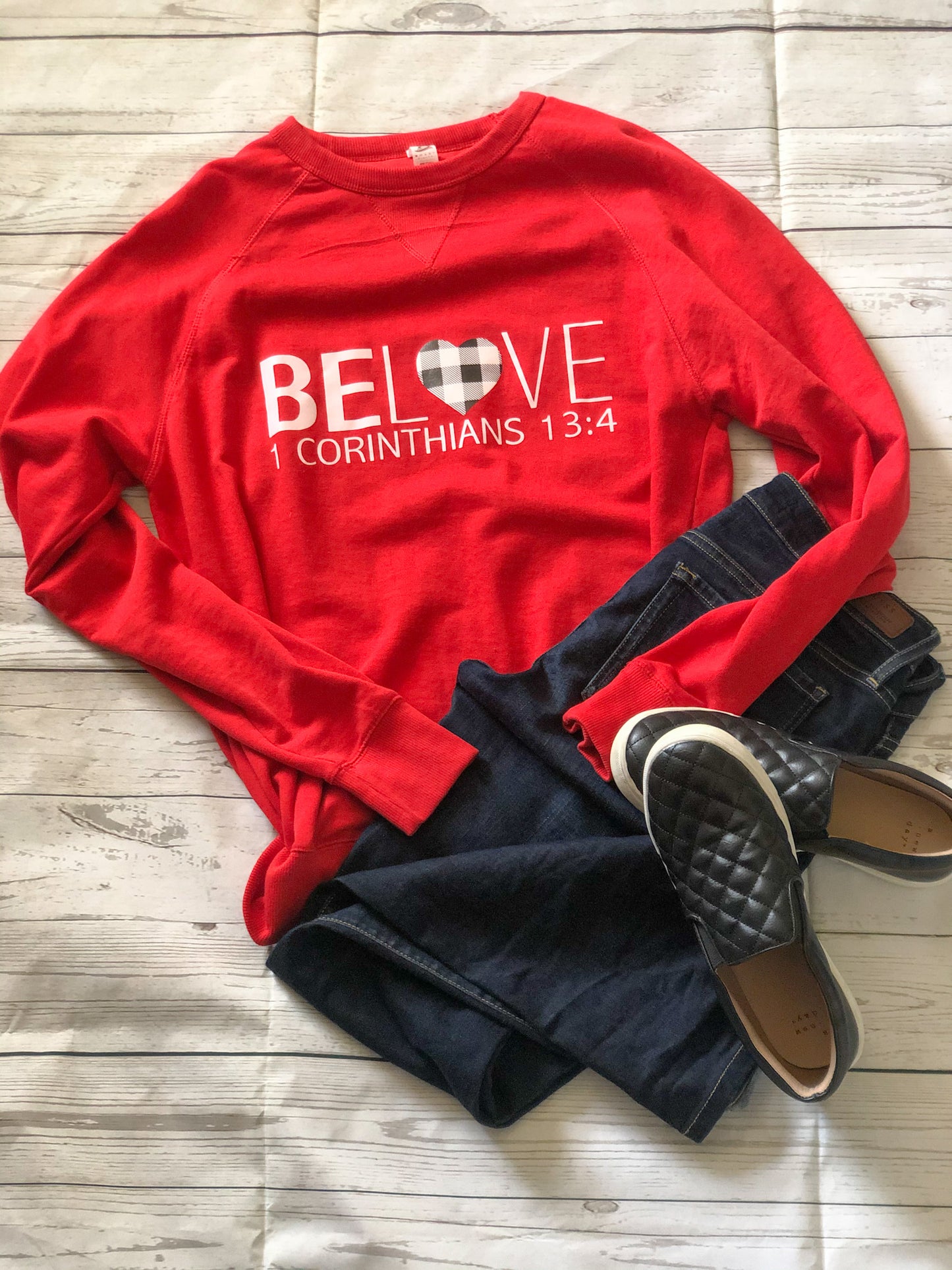 Be Love 1 Corinthians 13:4 Crew Neck Sweat Shirt