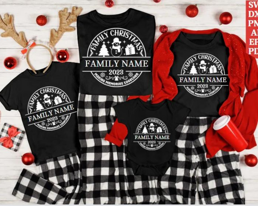 Customized Family Name Christmas Shirts