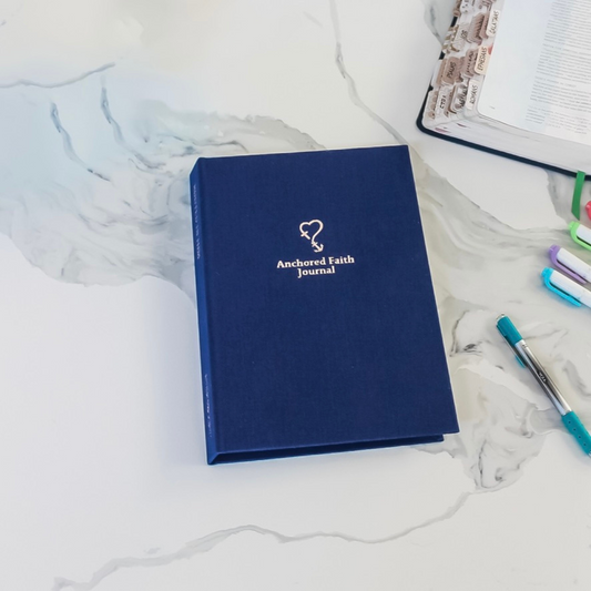 Navy Grace Anchored Faith Journal