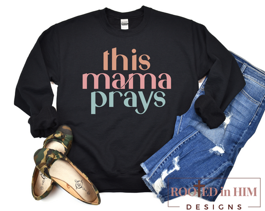 This Mama Prays Color Block Sweatshirt